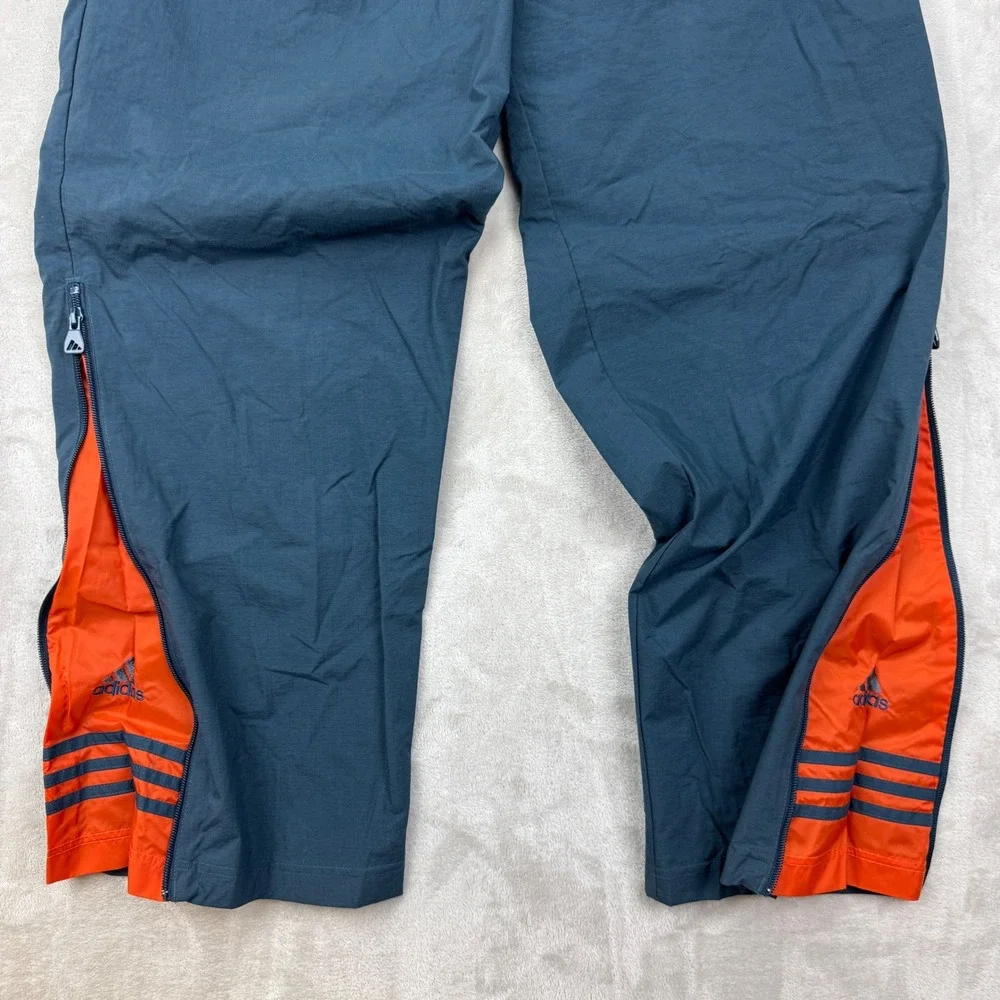 90s Adidas Track Pants Mens Large  Orange Zip Leg Windbreaker Vintage Sportswear